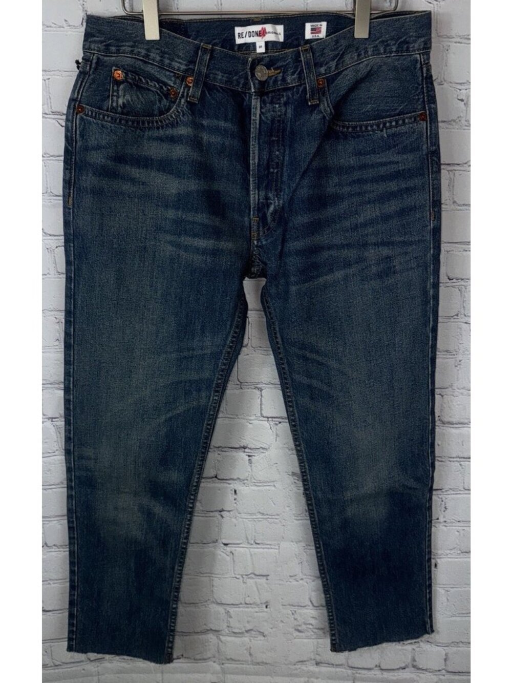 NWT RE/DONE Originals Womens' Relaxed Crop Blue Jeans Size 27